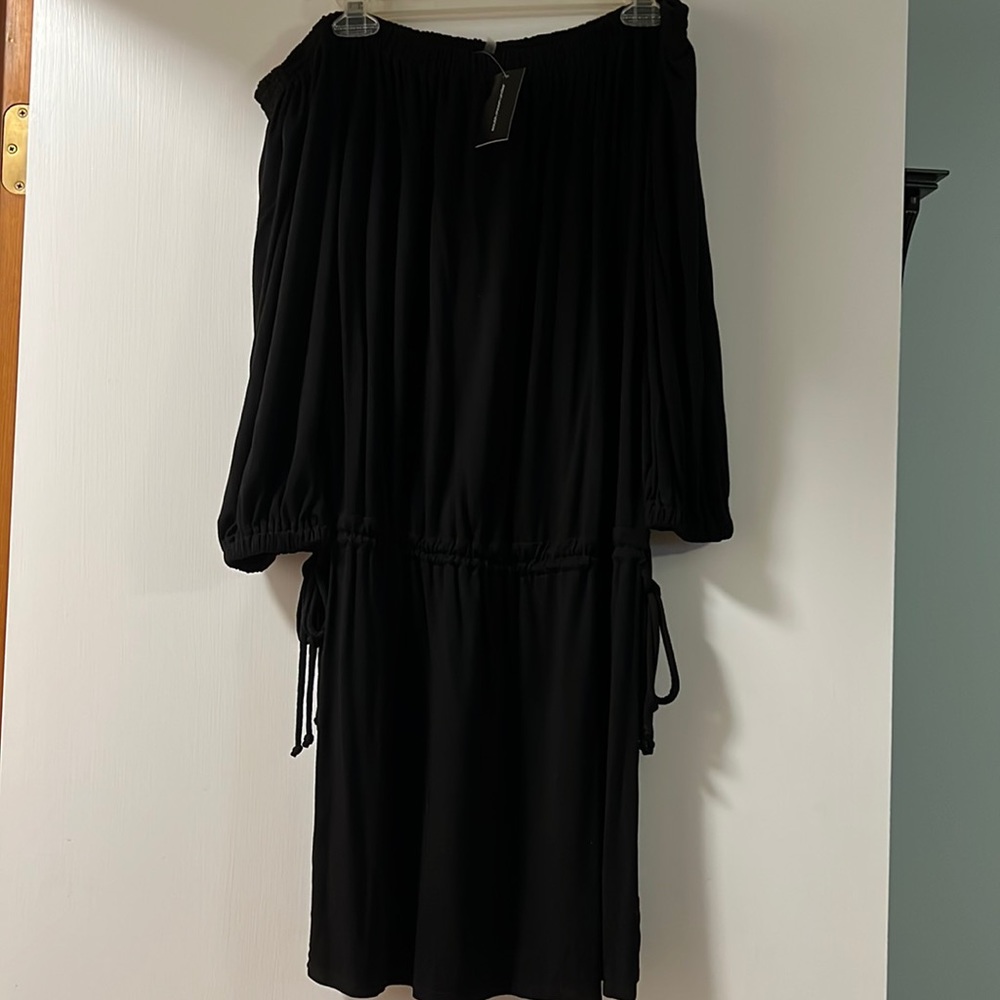 NWT On The Road off the shoulder black stretch dress - Size Large